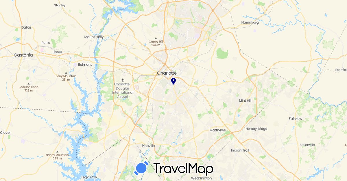 TravelMap itinerary: driving in United States (North America)